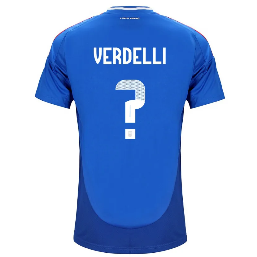 Danxen Barn Italien Davide Verdelli #0 Blå Hemmatröja Matchtröjor 24-26 Tröjor T-Tröja