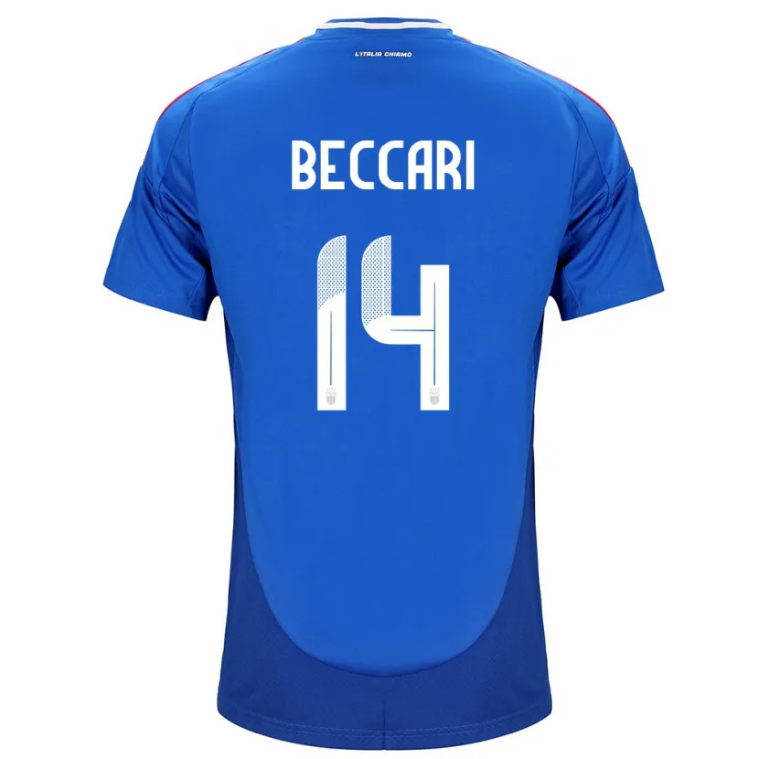 Danxen Barn Italien Chiara Beccari #14 Blå Hemmatröja Matchtröjor 24-26 Tröjor T-Tröja