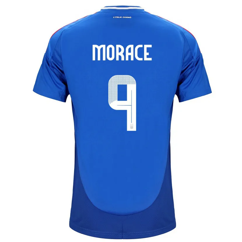 Danxen Barn Italien Carolina Morace #9 Blå Hemmatröja Matchtröjor 24-26 Tröjor T-Tröja