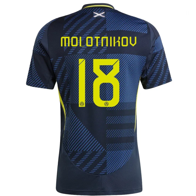 Danxen Barn Skottland Rudi Molotnikov #18 Mörkblå Hemmatröja Matchtröjor 24-26 Tröjor T-Tröja