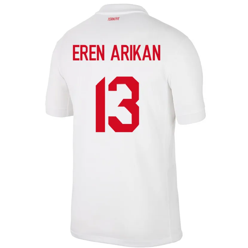 Danxen Barn Kalkon Muhammed Eren Arıkan #13 Vit Hemmatröja Matchtröjor 24-26 Tröjor T-Tröja