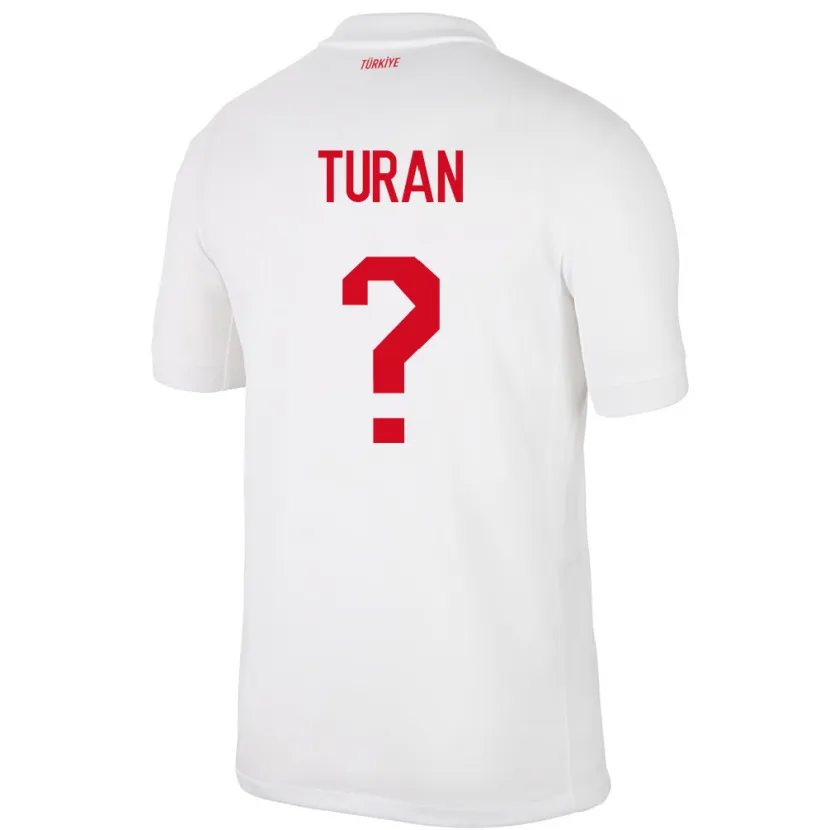 Danxen Barn Kalkon Hasan Turan #0 Vit Hemmatröja Matchtröjor 24-26 Tröjor T-Tröja