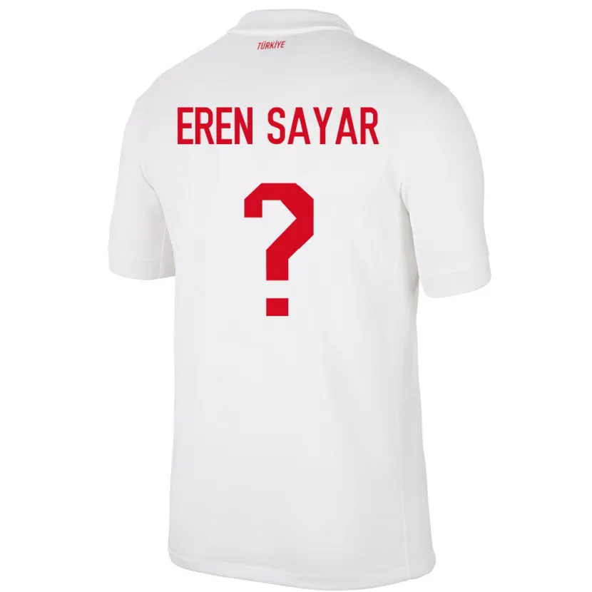 Danxen Barn Kalkon Emin Eren Sayar #0 Vit Hemmatröja Matchtröjor 24-26 Tröjor T-Tröja