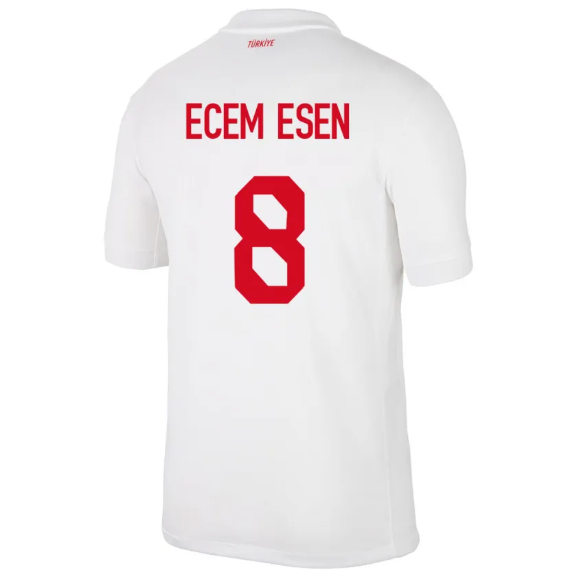 Danxen Barn Kalkon Emine Ecem Esen #8 Vit Hemmatröja Matchtröjor 24-26 Tröjor T-Tröja