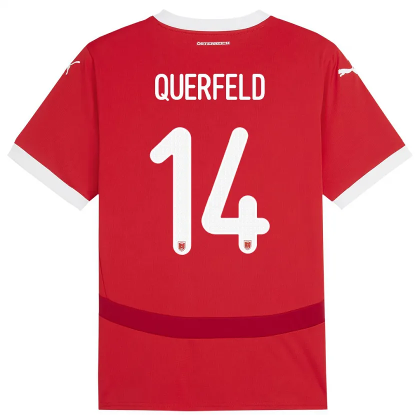 Danxen Barn Österrike Leopold Querfeld #14 Röd Hemmatröja Matchtröjor 24-26 Tröjor T-Tröja