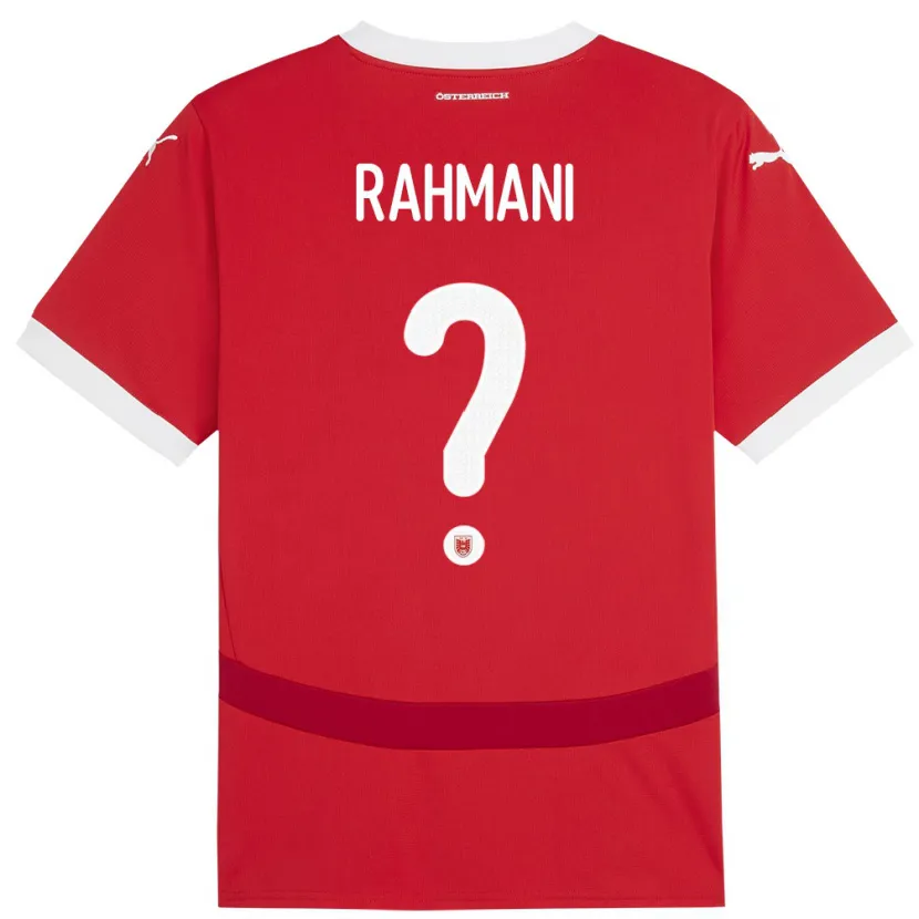 Danxen Barn Österrike Edvin Rahmani #0 Röd Hemmatröja Matchtröjor 24-26 Tröjor T-Tröja