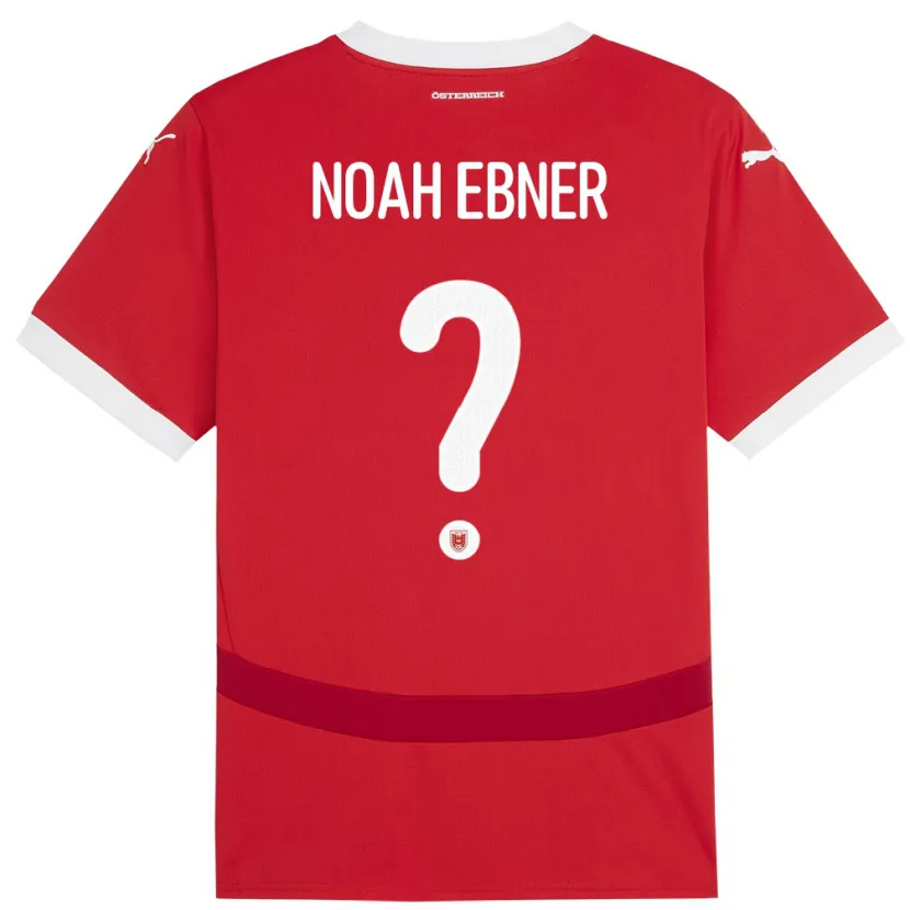 Danxen Barn Österrike Noah Ebner #0 Röd Hemmatröja Matchtröjor 24-26 Tröjor T-Tröja