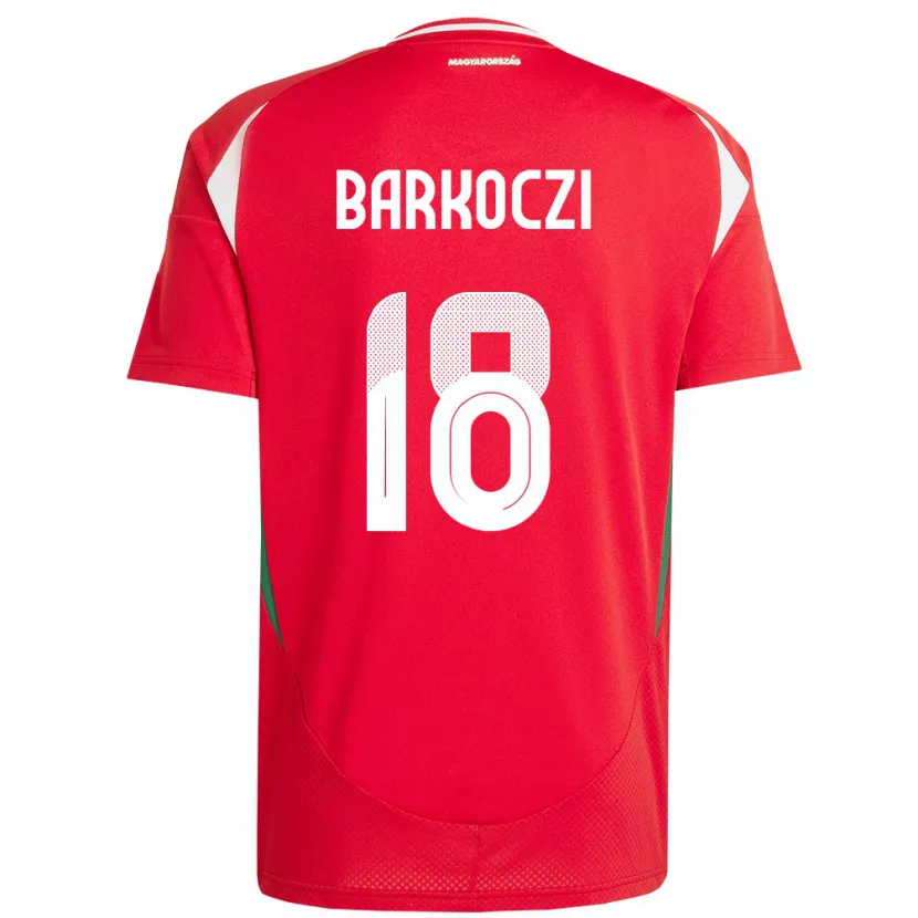 Danxen Barn Ungern Barnabás Barkóczi #18 Röd Hemmatröja Matchtröjor 24-26 Tröjor T-Tröja