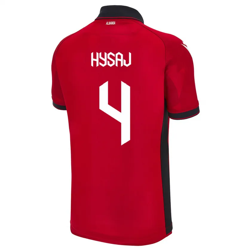 Danxen Barn Albanien Elseid Hysaj #4 Röd Hemmatröja Matchtröjor 24-26 Tröjor T-Tröja