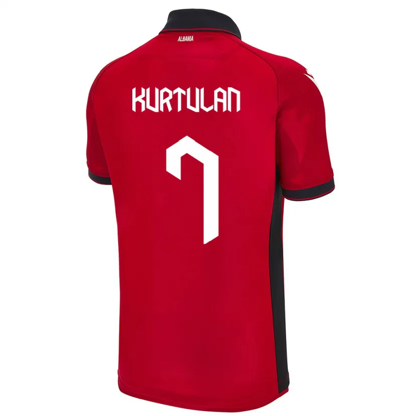 Danxen Barn Albanien Arda Kurtulan #7 Röd Hemmatröja Matchtröjor 24-26 Tröjor T-Tröja