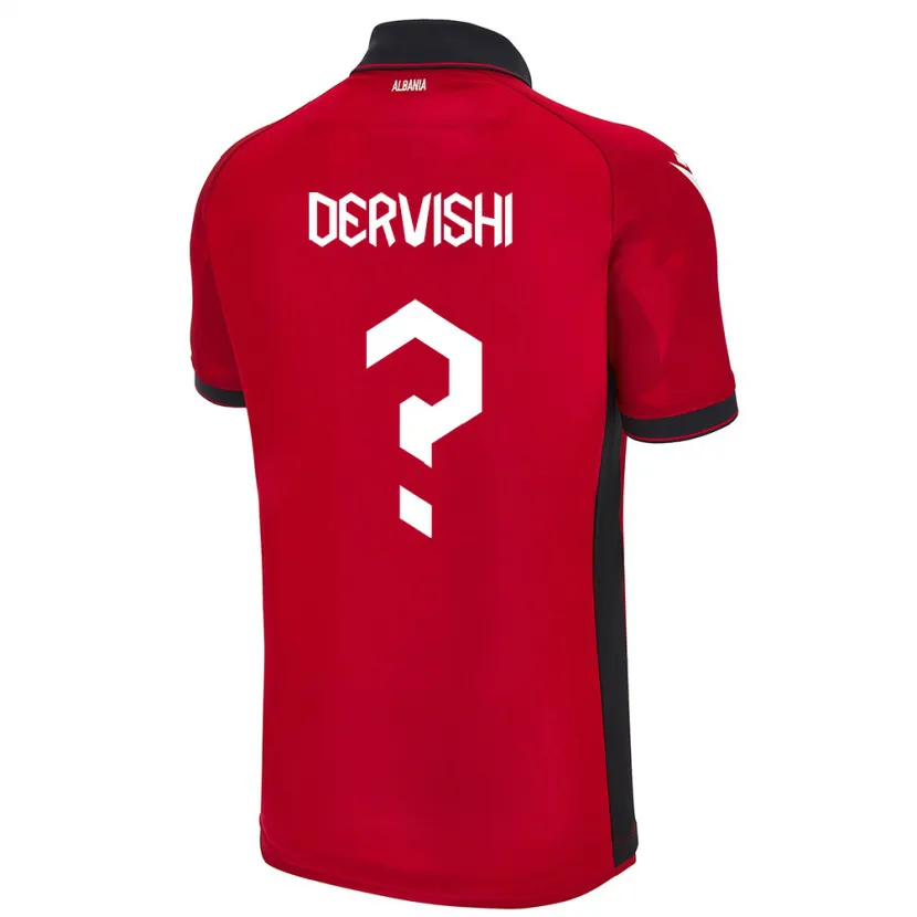 Danxen Barn Albanien Amarildo Dervishi #0 Röd Hemmatröja Matchtröjor 24-26 Tröjor T-Tröja