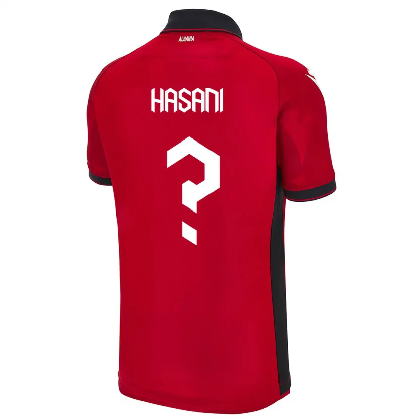 Danxen Barn Albanien Ron Hasani #0 Röd Hemmatröja Matchtröjor 24-26 Tröjor T-Tröja