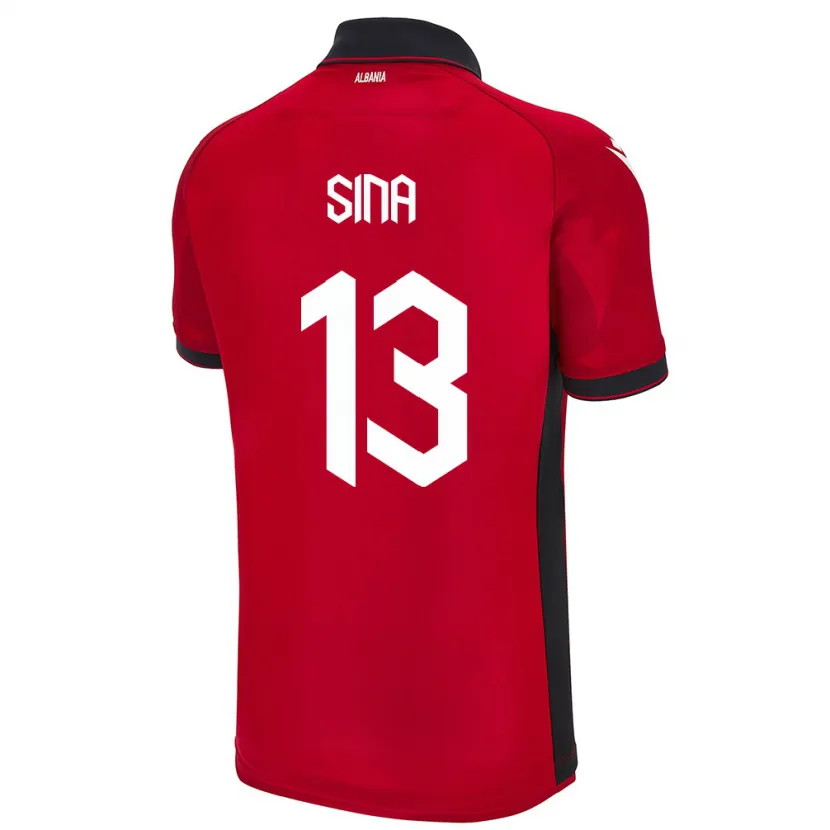 Danxen Barn Albanien Samuele Sina #13 Röd Hemmatröja Matchtröjor 24-26 Tröjor T-Tröja