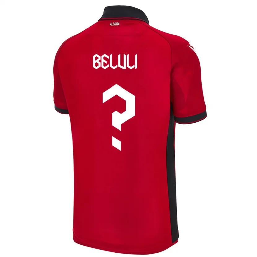 Danxen Barn Albanien Arxhei Beluli #0 Röd Hemmatröja Matchtröjor 24-26 Tröjor T-Tröja