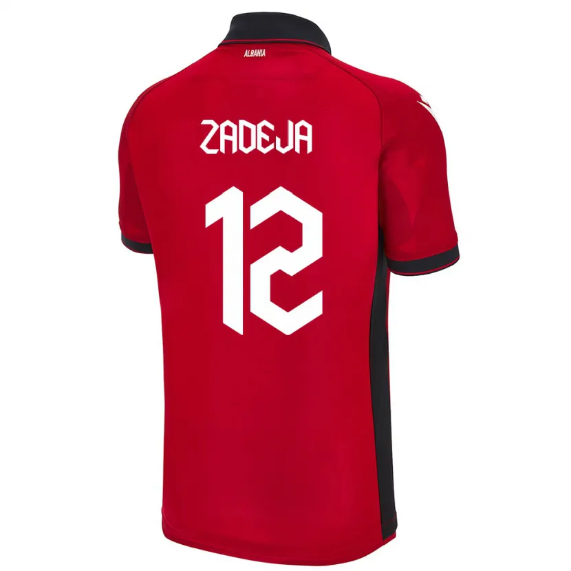Danxen Barn Albanien Darius Zadeja #12 Röd Hemmatröja Matchtröjor 24-26 Tröjor T-Tröja