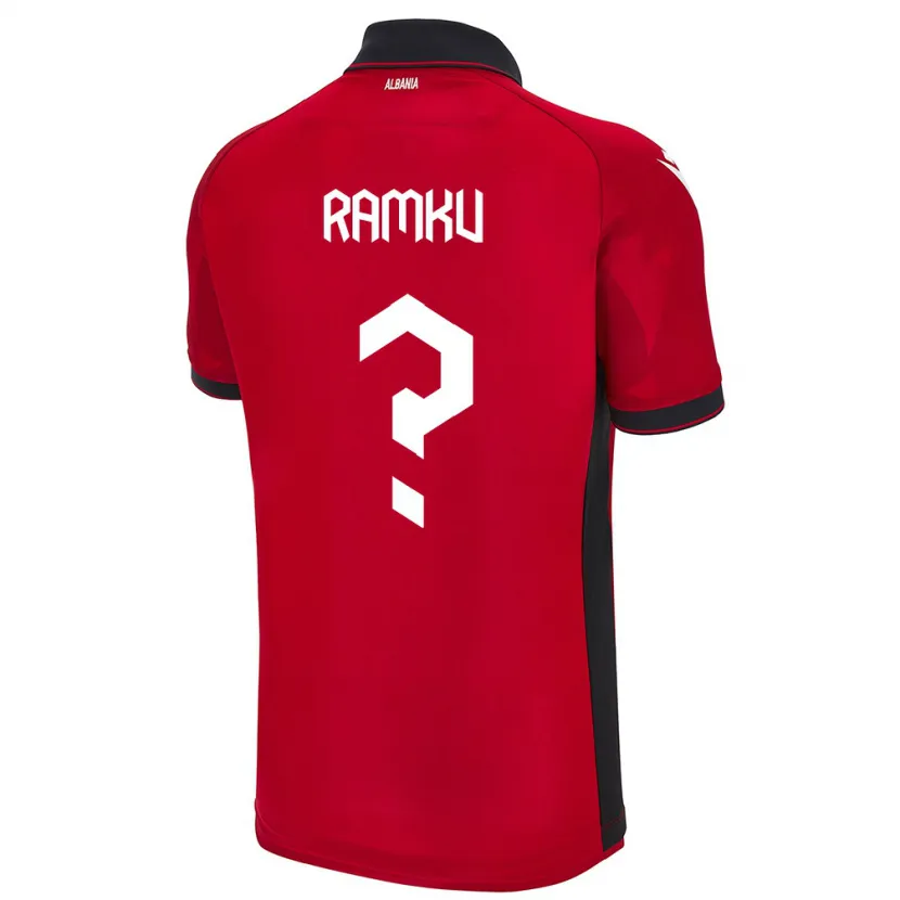 Danxen Barn Albanien Alex Ramku #0 Röd Hemmatröja Matchtröjor 24-26 Tröjor T-Tröja