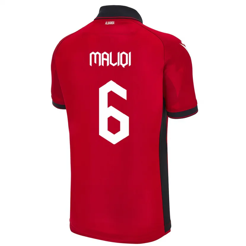 Danxen Barn Albanien Sara Maliqi #6 Röd Hemmatröja Matchtröjor 24-26 Tröjor T-Tröja