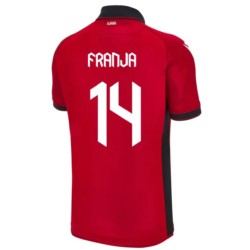 Danxen Barn Albanien Ezmiralda Franja #14 Röd Hemmatröja Matchtröjor 24-26 Tröjor T-Tröja