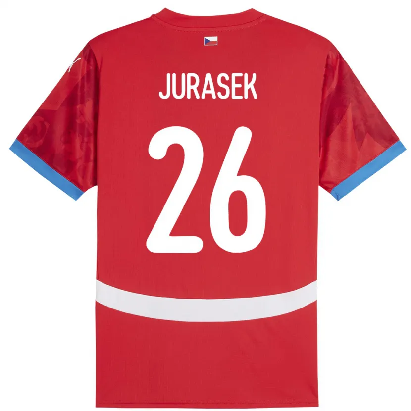 Danxen Barn Tjeckien Matej Jurasek #26 Röd Hemmatröja Matchtröjor 24-26 Tröjor T-Tröja