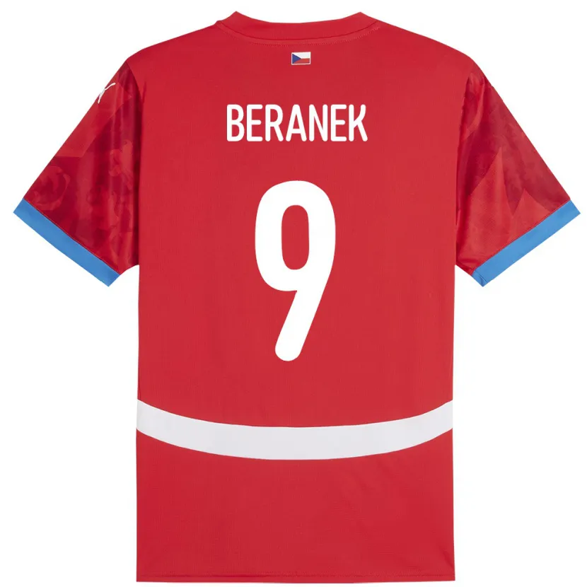 Danxen Barn Tjeckien Marek Beranek #9 Röd Hemmatröja Matchtröjor 24-26 Tröjor T-Tröja