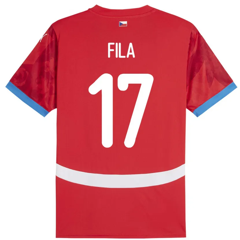 Danxen Barn Tjeckien Lukas Fila #17 Röd Hemmatröja Matchtröjor 24-26 Tröjor T-Tröja