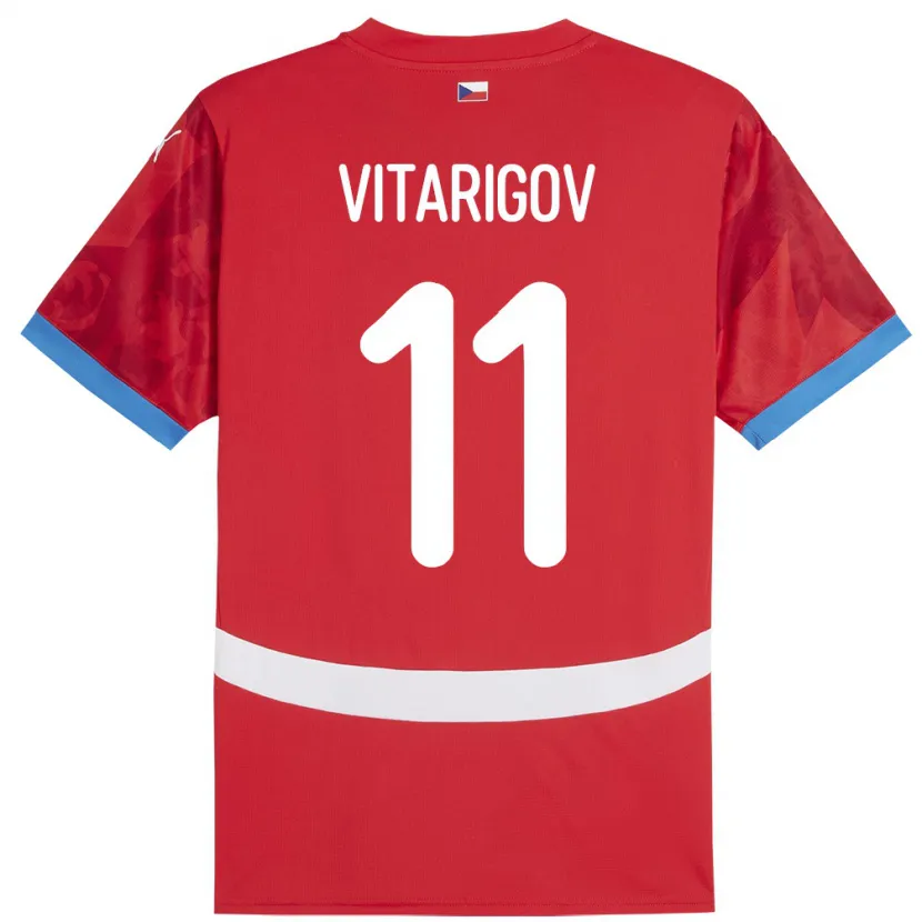 Danxen Barn Tjeckien Arsen Vitarigov #11 Röd Hemmatröja Matchtröjor 24-26 Tröjor T-Tröja
