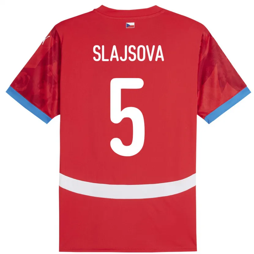 Danxen Barn Tjeckien Gabriela Šlajsová #5 Röd Hemmatröja Matchtröjor 24-26 Tröjor T-Tröja