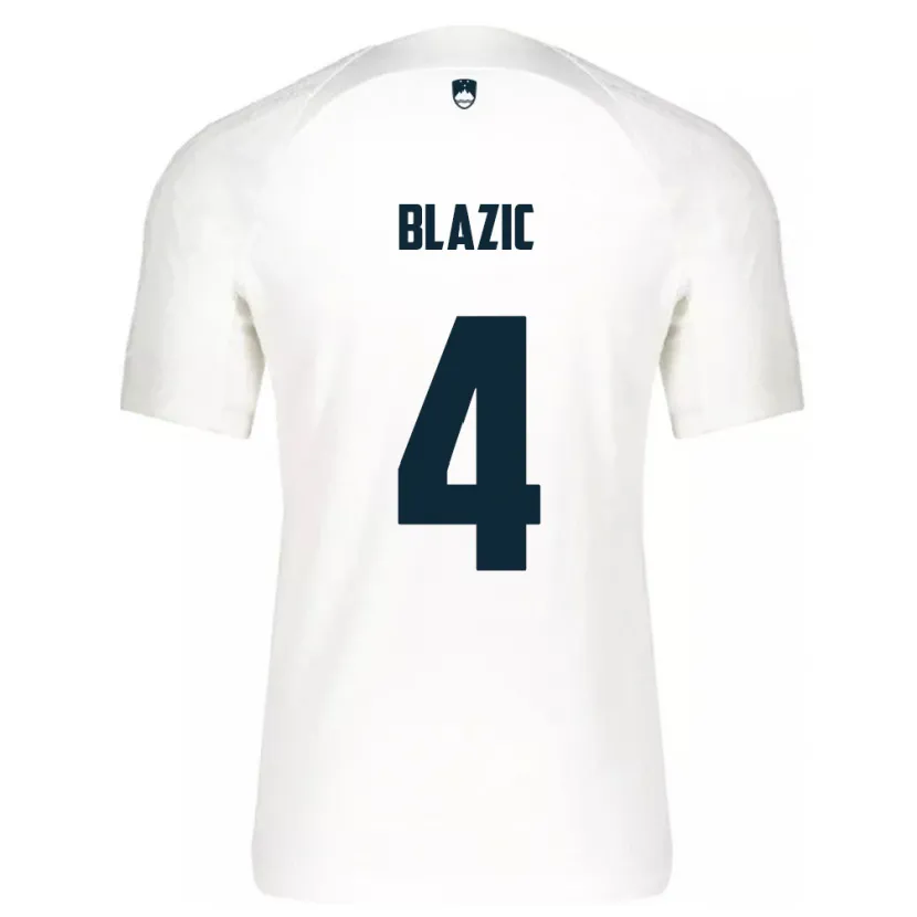 Danxen Barn Slovenien Miha Blazic #4 Vit Hemmatröja Matchtröjor 24-26 Tröjor T-Tröja