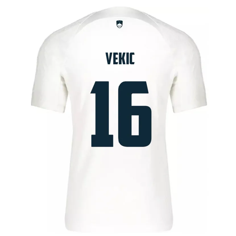 Danxen Barn Slovenien Igor Vekic #16 Vit Hemmatröja Matchtröjor 24-26 Tröjor T-Tröja