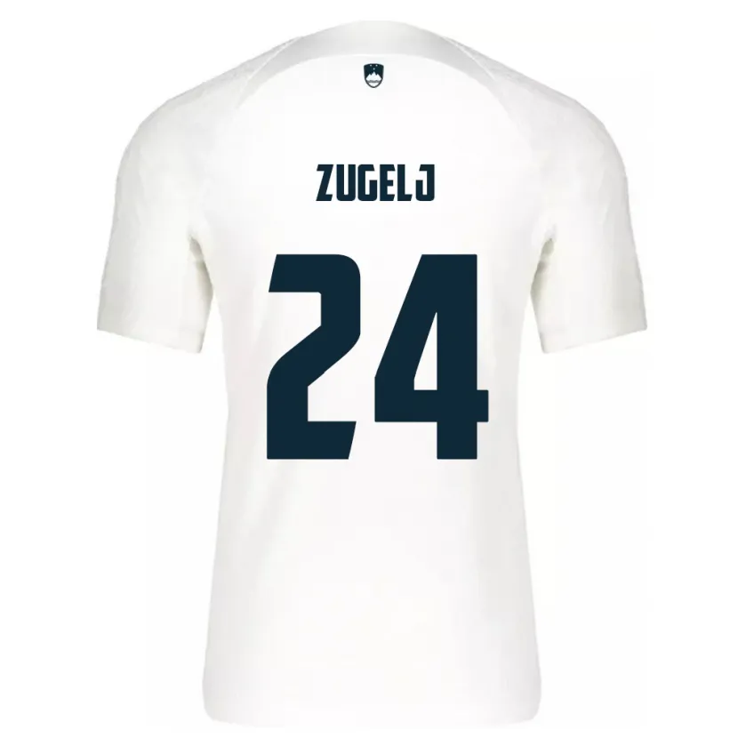Danxen Barn Slovenien Nino Zugelj #24 Vit Hemmatröja Matchtröjor 24-26 Tröjor T-Tröja
