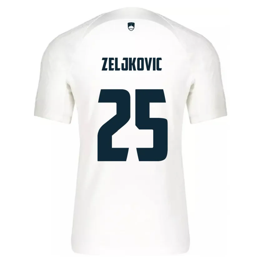 Danxen Barn Slovenien Adrian Zeljkovic #25 Vit Hemmatröja Matchtröjor 24-26 Tröjor T-Tröja