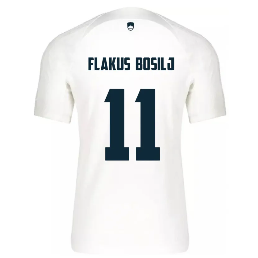 Danxen Barn Slovenien David Flakus Bosilj #11 Vit Hemmatröja Matchtröjor 24-26 Tröjor T-Tröja