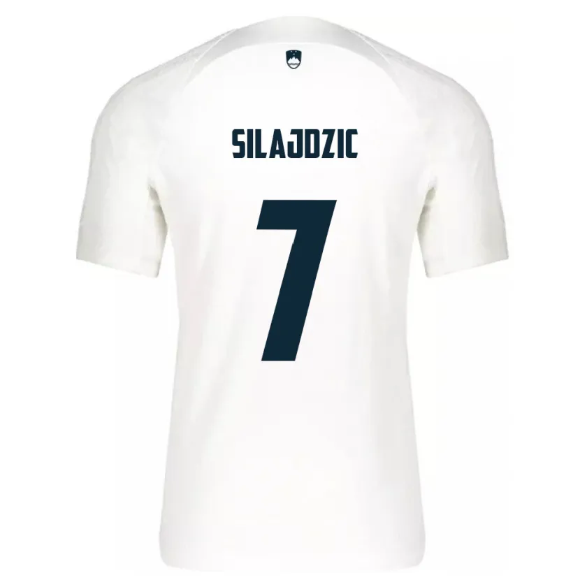 Danxen Barn Slovenien Riad Silajdzic #7 Vit Hemmatröja Matchtröjor 24-26 Tröjor T-Tröja