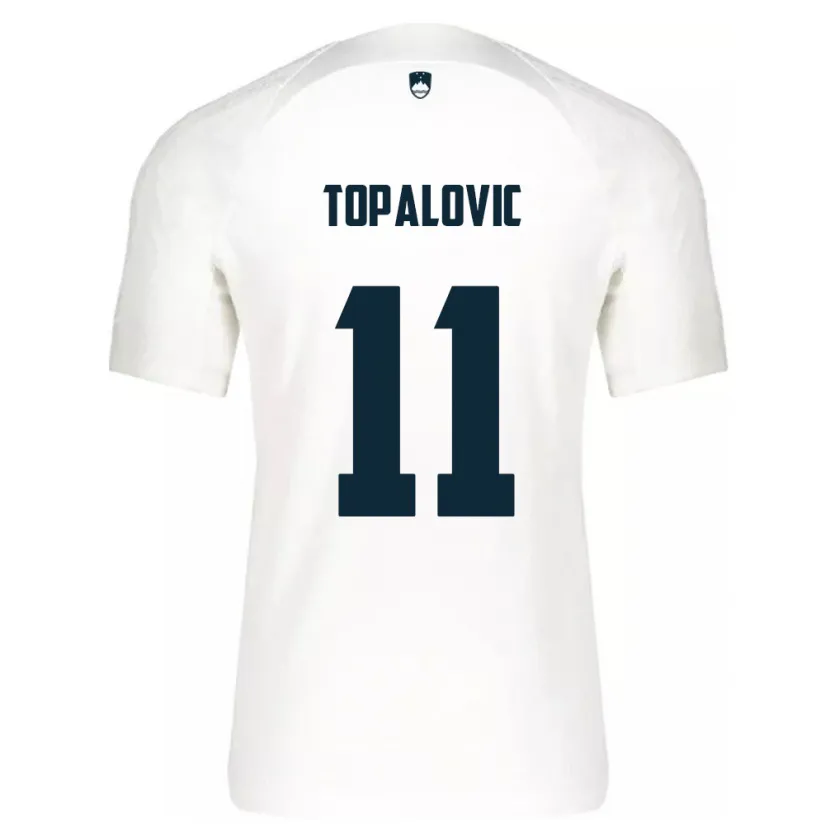 Danxen Barn Slovenien Luka Topalovic #11 Vit Hemmatröja Matchtröjor 24-26 Tröjor T-Tröja