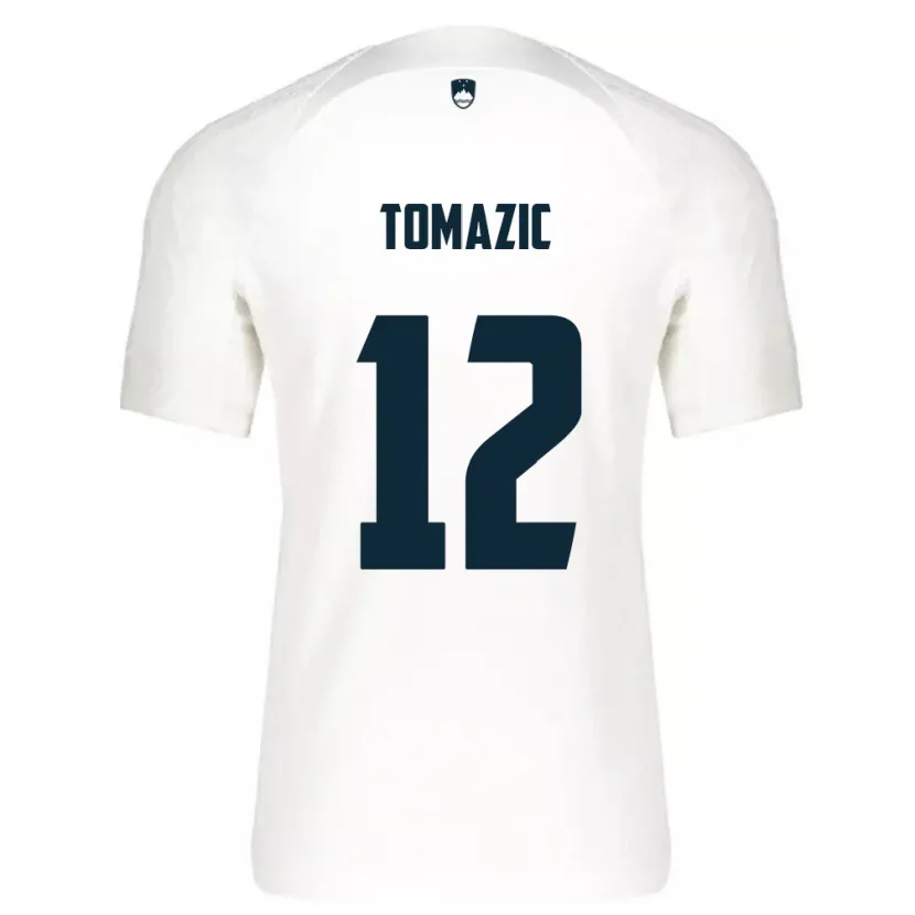 Danxen Barn Slovenien Lukas Tomazic #12 Vit Hemmatröja Matchtröjor 24-26 Tröjor T-Tröja