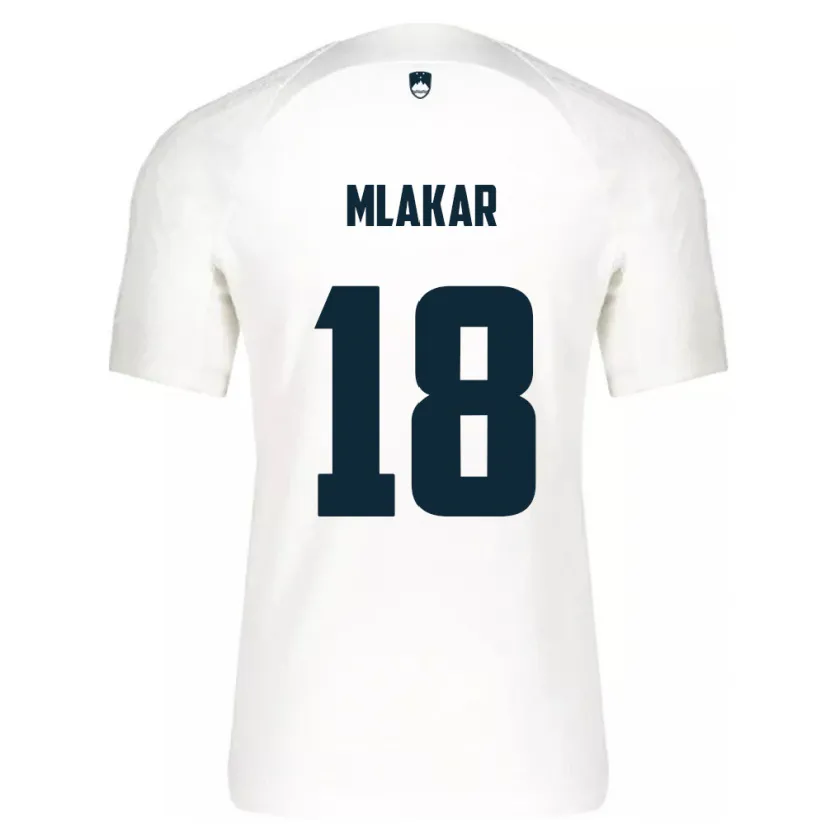 Danxen Barn Slovenien Luka Mlakar #18 Vit Hemmatröja Matchtröjor 24-26 Tröjor T-Tröja