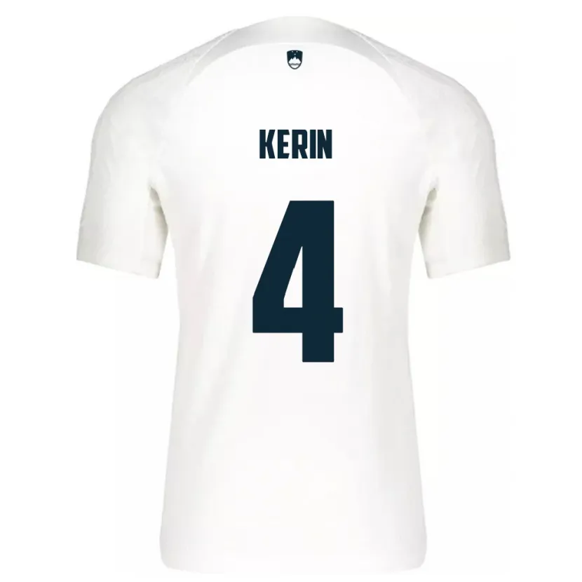 Danxen Barn Slovenien Mark Kerin #4 Vit Hemmatröja Matchtröjor 24-26 Tröjor T-Tröja