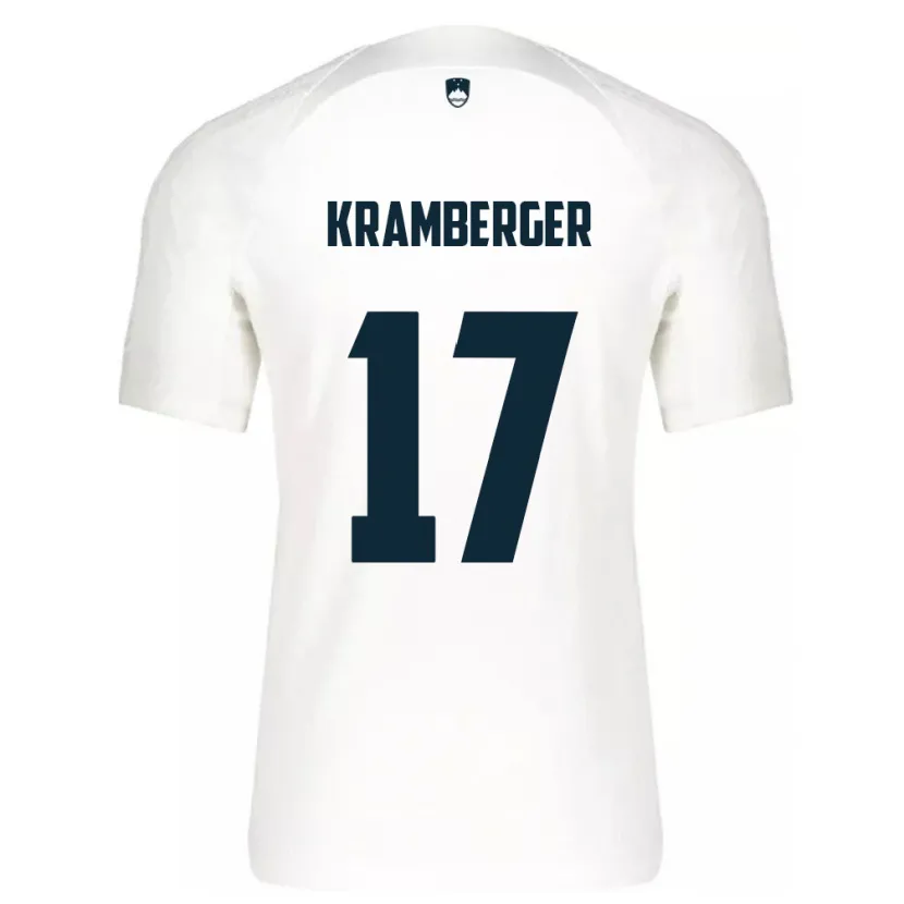 Danxen Barn Slovenien Enej Kramberger #17 Vit Hemmatröja Matchtröjor 24-26 Tröjor T-Tröja