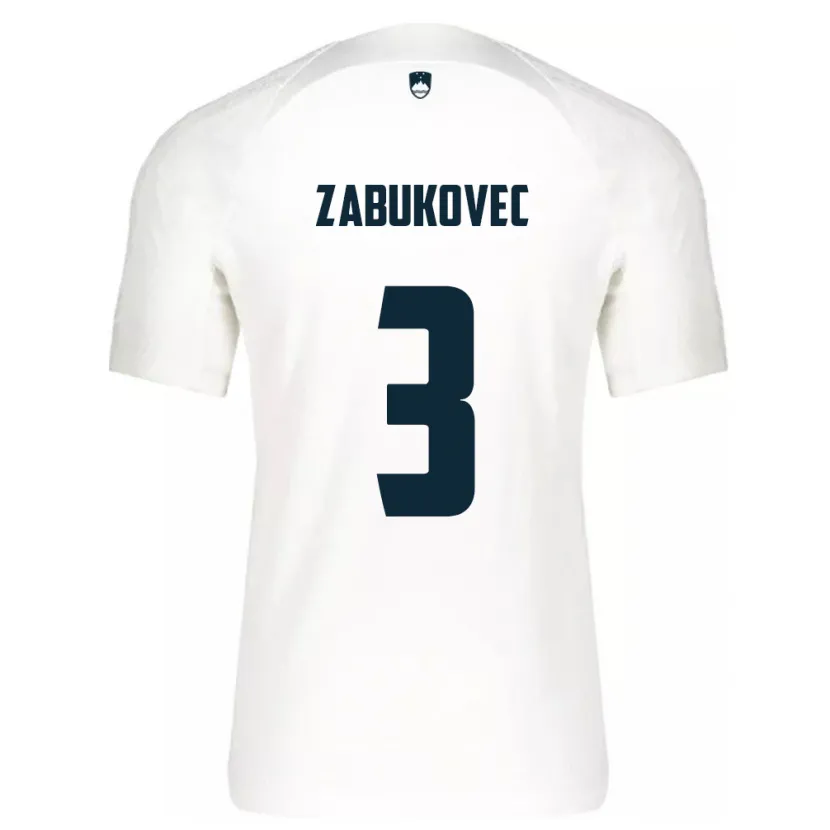 Danxen Barn Slovenien Anze Zabukovec #3 Vit Hemmatröja Matchtröjor 24-26 Tröjor T-Tröja