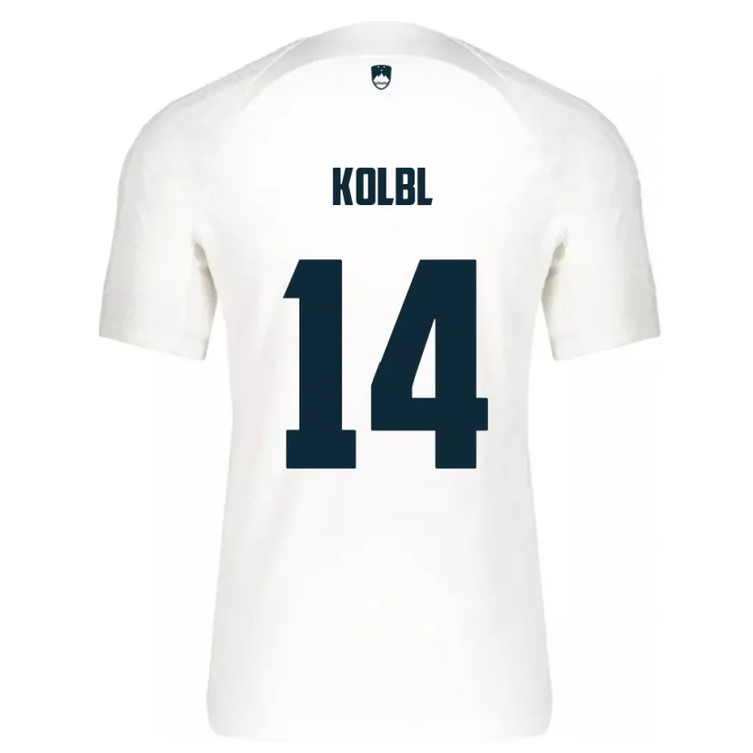 Danxen Barn Slovenien Špela Kolbl #14 Vit Hemmatröja Matchtröjor 24-26 Tröjor T-Tröja