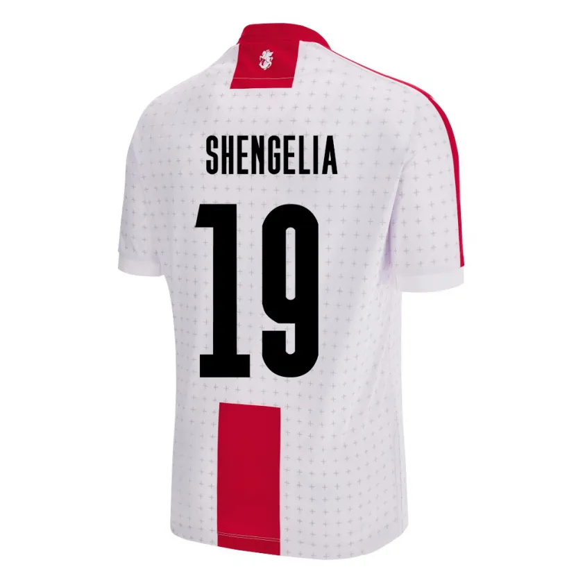 Danxen Barn Georgia Levan Shengelia #19 Vit Hemmatröja Matchtröjor 24-26 Tröjor T-Tröja