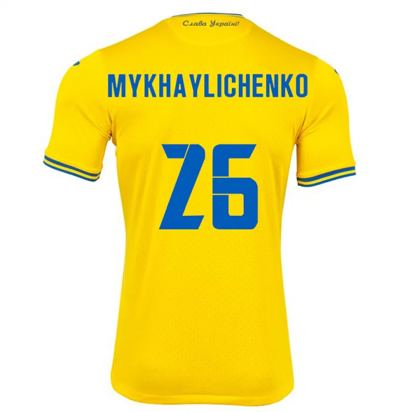 Danxen Barn Ukraina Bogdan Mykhaylichenko #26 Gul Hemmatröja Matchtröjor 24-26 Tröjor T-Tröja