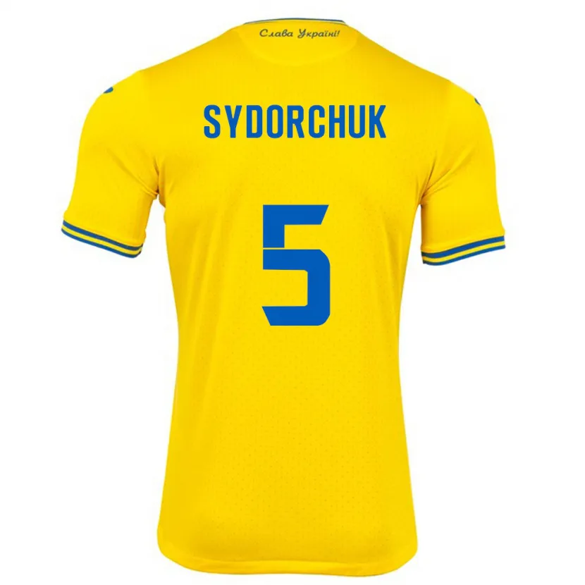 Danxen Barn Ukraina Sergiy Sydorchuk #5 Gul Hemmatröja Matchtröjor 24-26 Tröjor T-Tröja