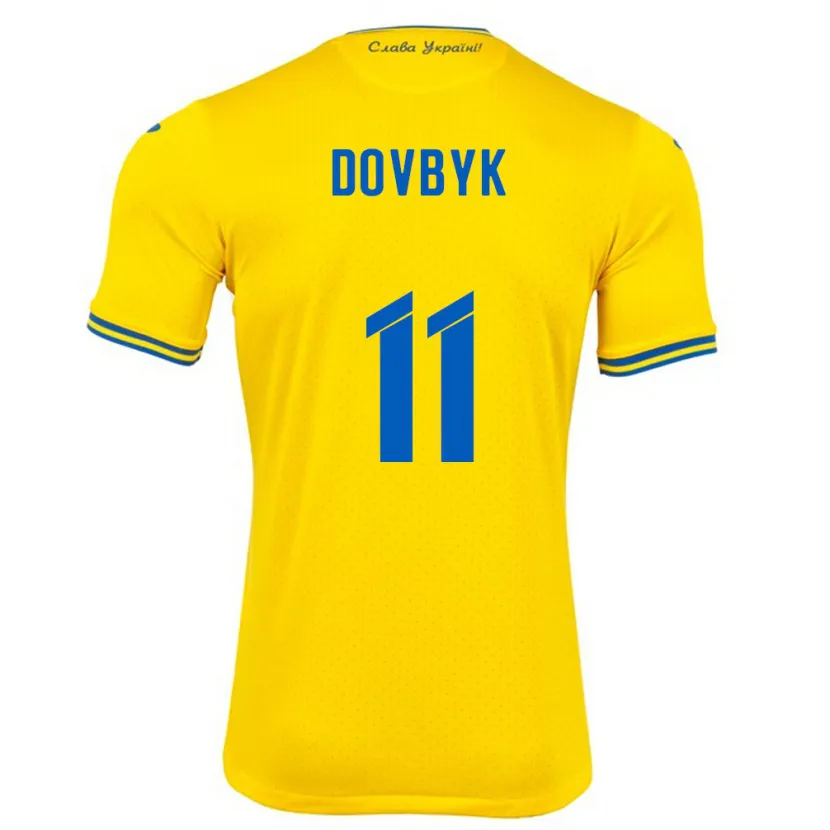 Danxen Barn Ukraina Artem Dovbyk #11 Gul Hemmatröja Matchtröjor 24-26 Tröjor T-Tröja