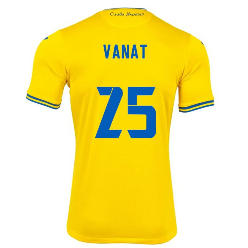 Danxen Barn Ukraina Vladyslav Vanat #25 Gul Hemmatröja Matchtröjor 24-26 Tröjor T-Tröja