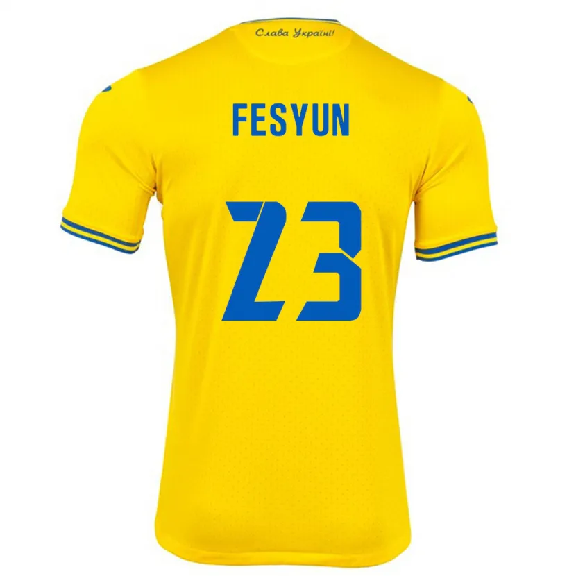Danxen Barn Ukraina Kiril Fesyun #23 Gul Hemmatröja Matchtröjor 24-26 Tröjor T-Tröja