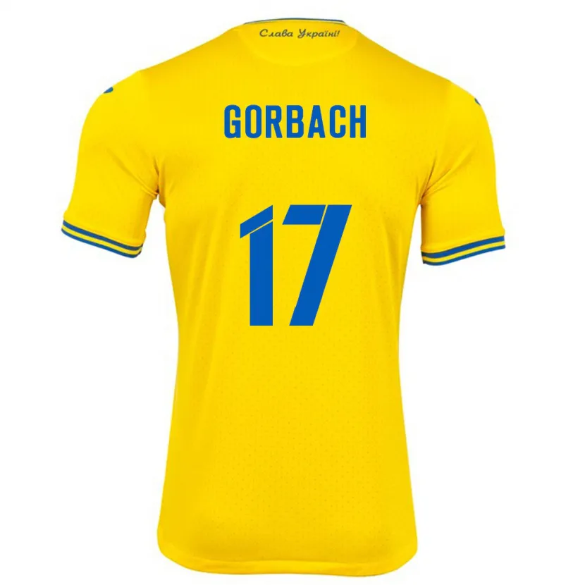 Danxen Barn Ukraina Igor Gorbach #17 Gul Hemmatröja Matchtröjor 24-26 Tröjor T-Tröja