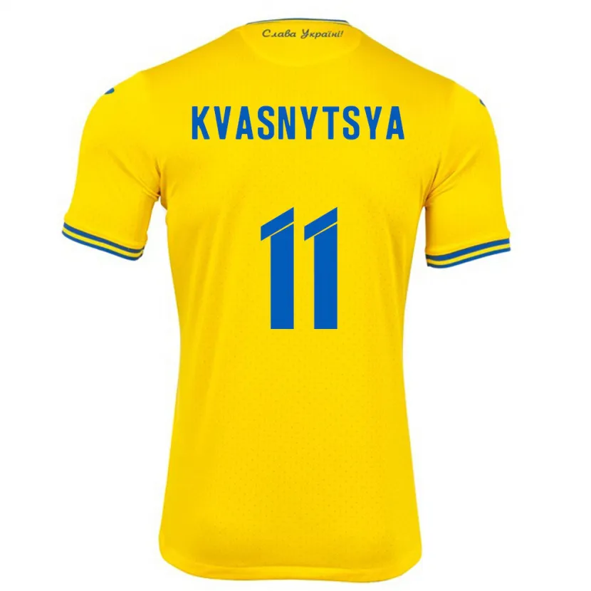 Danxen Barn Ukraina Ilya Kvasnytsya #11 Gul Hemmatröja Matchtröjor 24-26 Tröjor T-Tröja