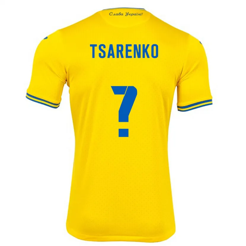 Danxen Barn Ukraina Anton Tsarenko #0 Gul Hemmatröja Matchtröjor 24-26 Tröjor T-Tröja