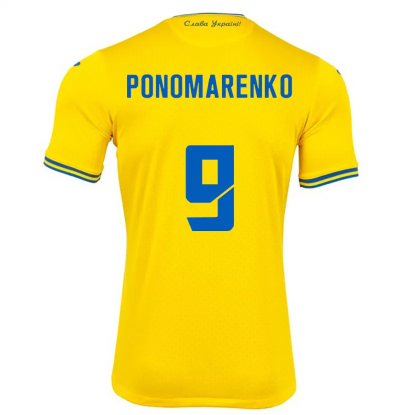 Danxen Barn Ukraina Matviy Ponomarenko #9 Gul Hemmatröja Matchtröjor 24-26 Tröjor T-Tröja